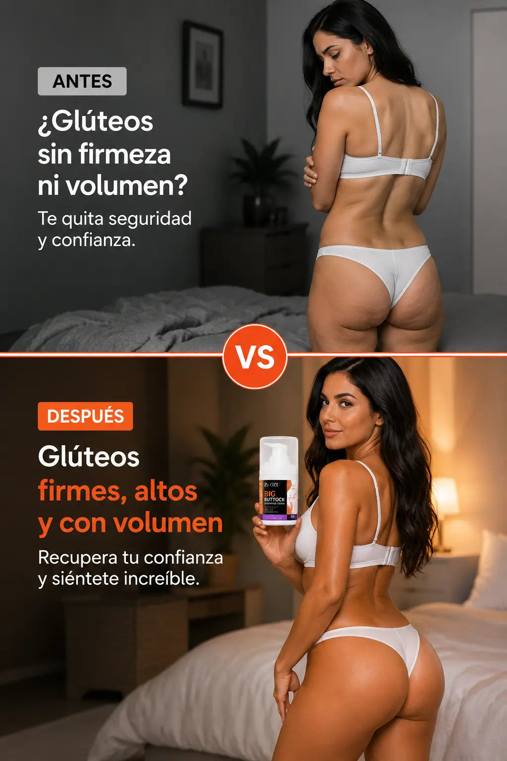 Crema glúteos - antes y después