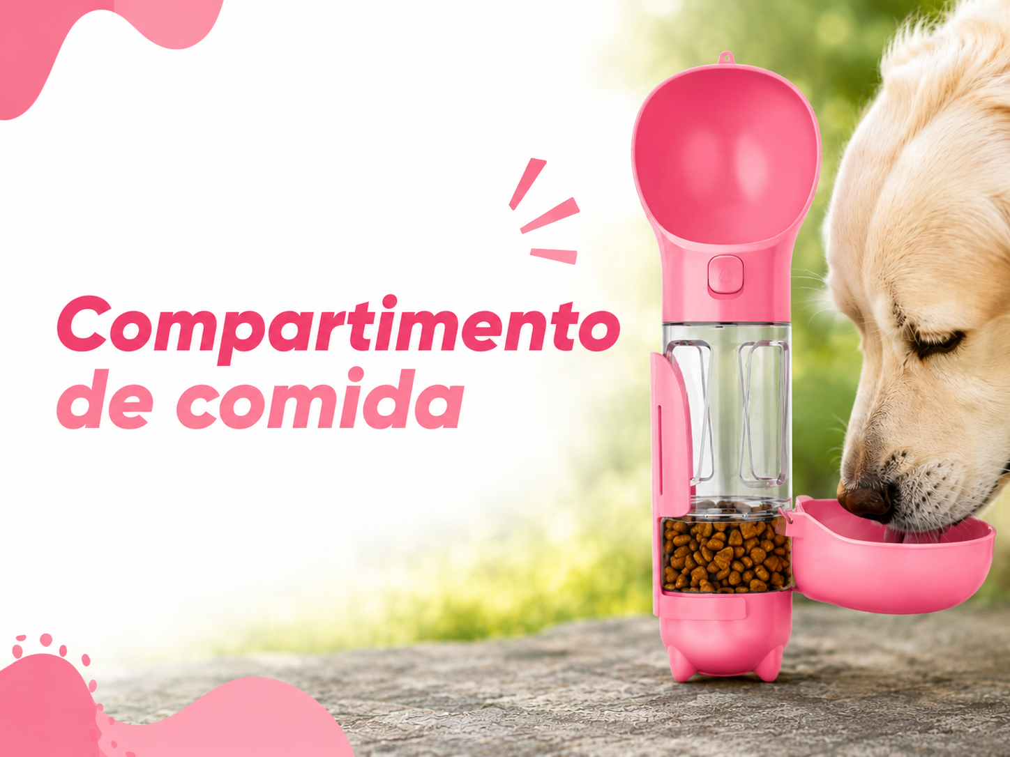 Compartimento de comida rosado